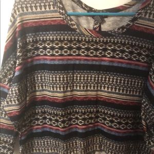 Aztec sweater w button detail along back